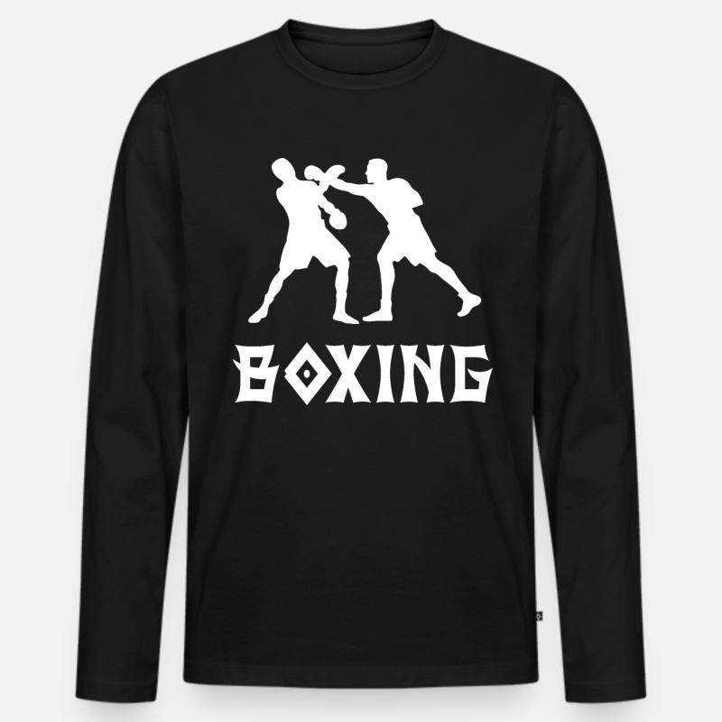 Boxen - Männer Premium Bio Langarmshirt - Schwarz
