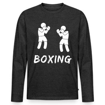 Boxing - Men's Premium Organic Long Sleeve Shirt - heather anthracite - Front - Nico (187cm)