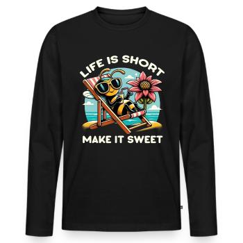 Amoureux des abeilles Apiculteurs Amis de la nature Apiculteurs - T-shirt manches longues Premium bio Homme - noir - Devant - Nico (187cm)