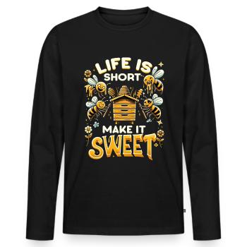 Amoureux des abeilles Apiculteurs Amis de la nature Apiculteurs - T-shirt manches longues Premium bio Homme - noir - Devant - Nico (187cm)