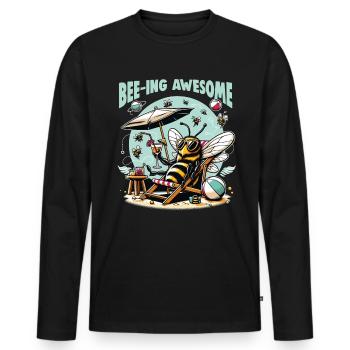 Bee Lovers Beekeepers Naturefriends Beekeepers - Men's Premium Organic Long Sleeve Shirt - black - Front - Nico (187cm)