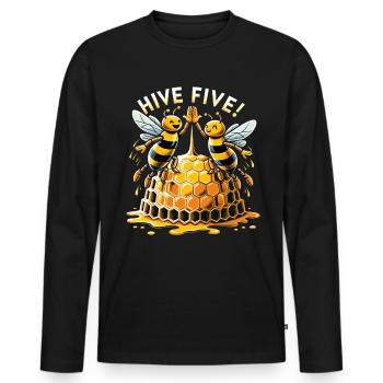 Bee Lovers Beekeepers Naturefriends Beekeepers - Men's Premium Organic Long Sleeve Shirt - black - Front - Nico (187cm)