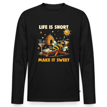 Amoureux des abeilles Apiculteurs Amis de la nature Apiculteurs - T-shirt manches longues Premium bio Homme - noir - Devant - Nico (187cm)