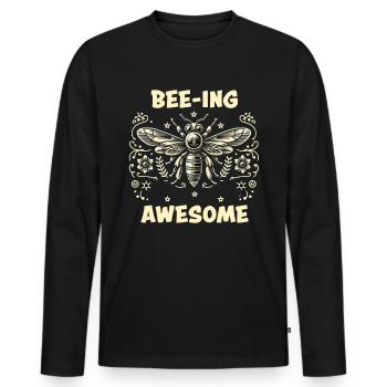 Bee Lovers Beekeepers Naturefriends Beekeepers - Men's Premium Organic Long Sleeve Shirt - black - Front - Nico (187cm)