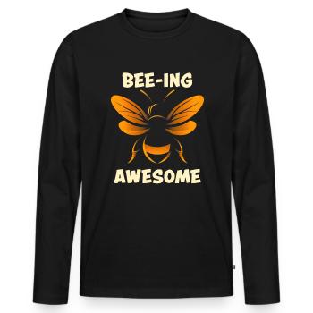 Bee Lovers Beekeepers Naturefriends Beekeepers - Men's Premium Organic Long Sleeve Shirt - black - Front - Nico (187cm)