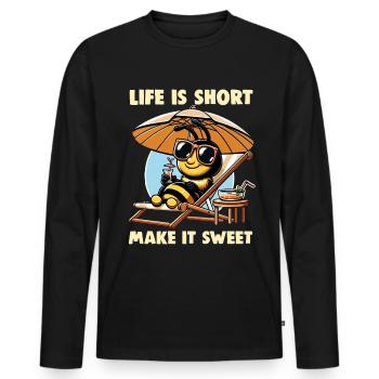 Amoureux des abeilles Apiculteurs Amis de la nature Apiculteurs - T-shirt manches longues Premium bio Homme - noir - Devant - Nico (187cm)