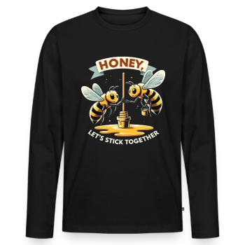 Bienenliebhaber Bienenzüchter Naturfreunde Imker - Männer Premium Bio Langarmshirt - Schwarz - Vorne - Nico (187cm)