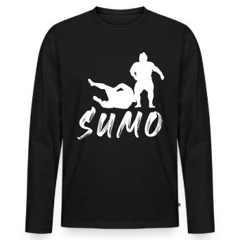 Sumo - Männer Premium Bio Langarmshirt - Schwarz - Vorne - Nico (187cm)