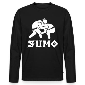 Sumo - Männer Premium Bio Langarmshirt - Schwarz - Vorne - Nico (187cm)