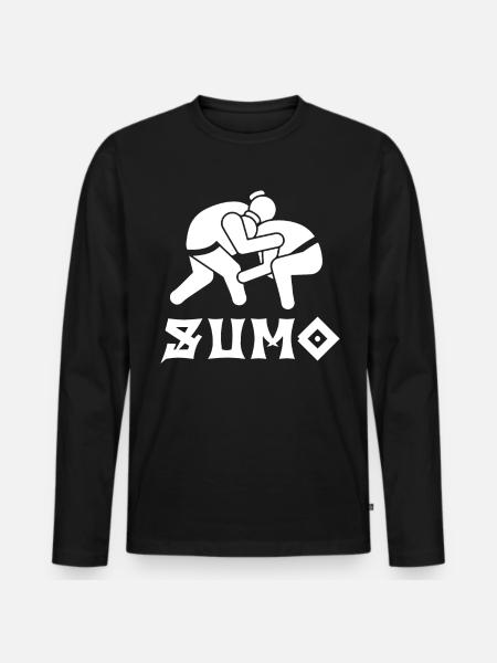 Sumo - Männer Premium Bio Langarmshirt - Schwarz