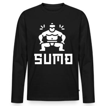 Sumo - Männer Premium Bio Langarmshirt - Schwarz - Vorne - Nico (187cm)