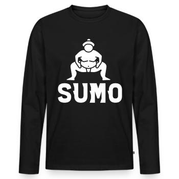 Sumo - Männer Premium Bio Langarmshirt - Schwarz - Vorne - Nico (187cm)