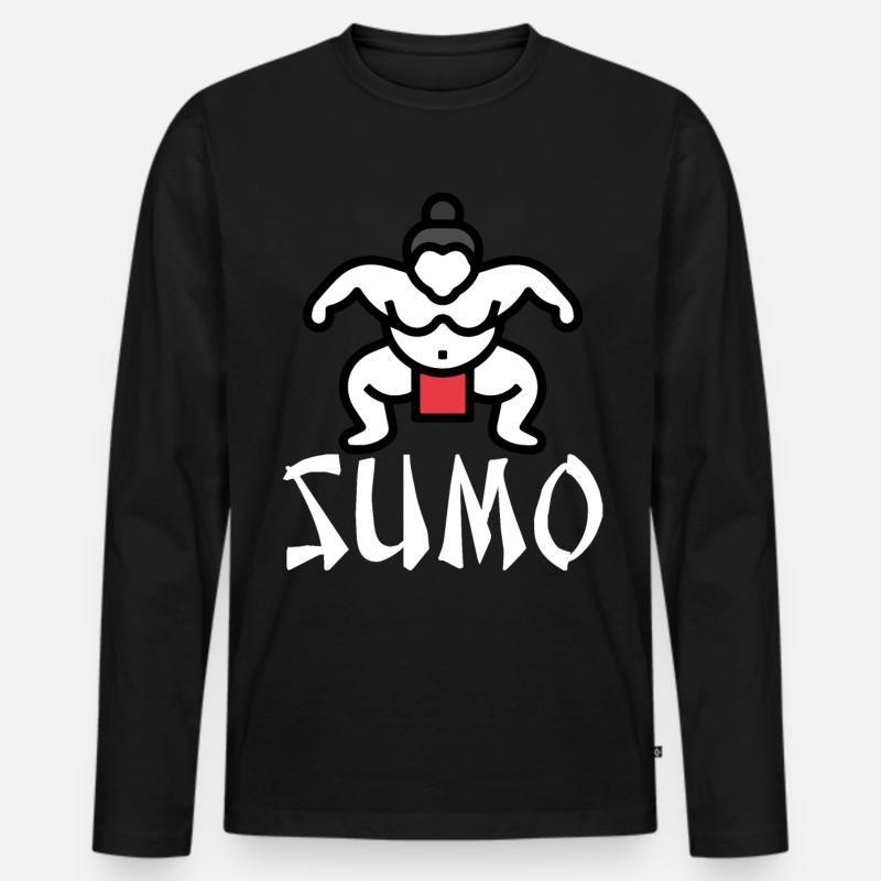 Sumo - Männer Premium Bio Langarmshirt - Schwarz