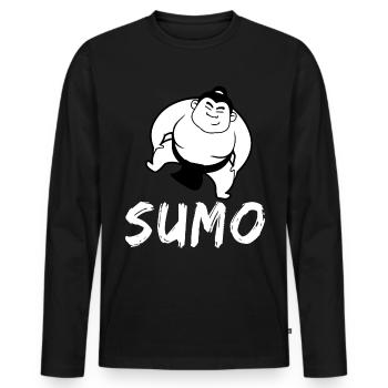 Sumo - Männer Premium Bio Langarmshirt - Schwarz - Vorne - Nico (187cm)
