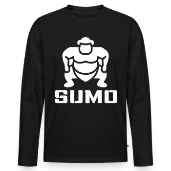 Sumo - Männer Premium Bio Langarmshirt - Schwarz - Vorne - Nico (187cm)