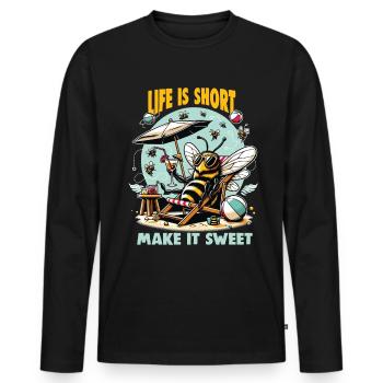 Amoureux des abeilles Apiculteurs Amis de la nature Apiculteurs - T-shirt manches longues Premium bio Homme - noir - Devant - Nico (187cm)