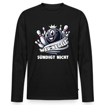 Qui quilles ne pèche pas aux quilles bowling bowling club design - T-shirt manches longues Premium bio Homme - noir - Devant - Nico (187cm)