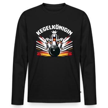 Bowling Queen Bowling Club Design pour le bowling - T-shirt manches longues Premium bio Homme - noir - Devant - Nico (187cm)