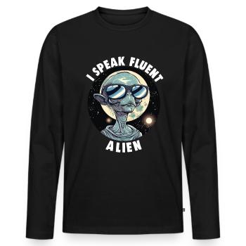 SciFi and Extraterrestrial Aliens and UFO Fan - Men's Premium Organic Long Sleeve Shirt - black - Front - Nico (187cm)