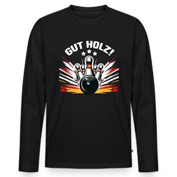 Good Wooden Skittles Skittles Club Design for Skittles - Men's Premium Organic Long Sleeve Shirt - black - Front - Nico (187cm)