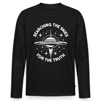 SciFi and Extraterrestrial Aliens and UFO Fan - Men's Premium Organic Long Sleeve Shirt - black - Front - Nico (187cm)