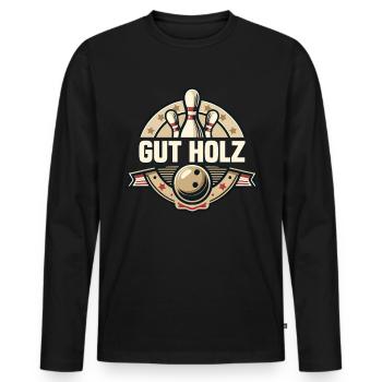 Good Wooden Skittles Skittles Club Design for Skittles - Men's Premium Organic Long Sleeve Shirt - black - Front - Nico (187cm)