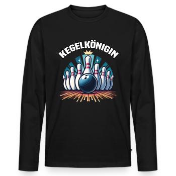 Bowling Queen Bowling Club Design pour le bowling - T-shirt manches longues Premium bio Homme - noir - Devant - Nico (187cm)