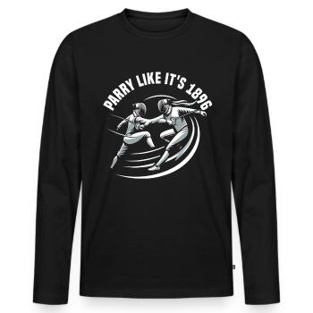 Masque Fencer Sport Design Sur Jeu Sur L’escrime De Combat - T-shirt manches longues Premium bio Homme - noir - Devant - Nico (187cm)