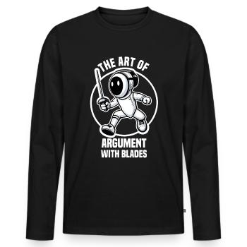 Masque Fencer Sport Design Sur Jeu Sur L’escrime De Combat - T-shirt manches longues Premium bio Homme - noir - Devant - Nico (187cm)