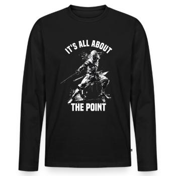Masque Fencer Sport Design Sur Jeu Sur L’escrime De Combat - T-shirt manches longues Premium bio Homme - noir - Devant - Nico (187cm)