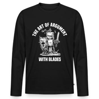 Masque Fencer Sport Design Sur Jeu Sur L’escrime De Combat - T-shirt manches longues Premium bio Homme - noir - Devant - Nico (187cm)