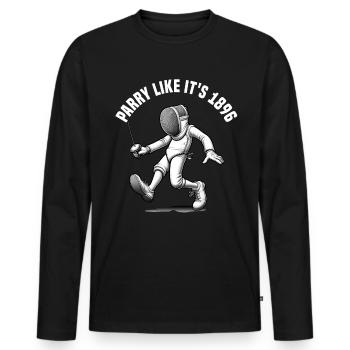 Masque Fencer Sport Design Sur Jeu Sur L’escrime De Combat - T-shirt manches longues Premium bio Homme - noir - Devant - Nico (187cm)