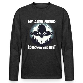 SciFi et extraterrestres extraterrestres et fan d’ovnis - T-shirt manches longues Premium bio Homme - anthracite chiné - Devant - Nico (187cm)