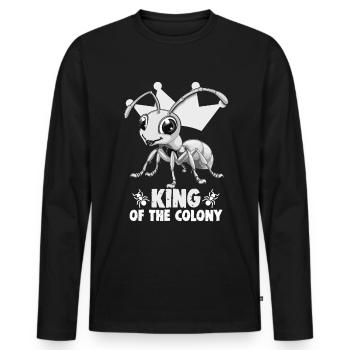 Ant Farm Owner Ant Breeder King Of The - Men's Premium Organic Long Sleeve Shirt - black - Front - Nico (187cm)