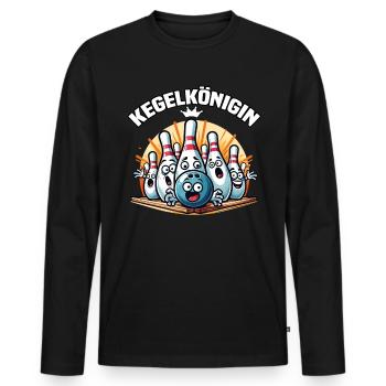 Bowling Queen Bowling Club Design pour le bowling - T-shirt manches longues Premium bio Homme - noir - Devant - Nico (187cm)