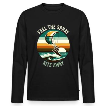 Kitesurf Sentez le cerf-volant de pulvérisation - T-shirt manches longues Premium bio Homme - noir - Devant - Nico (187cm)