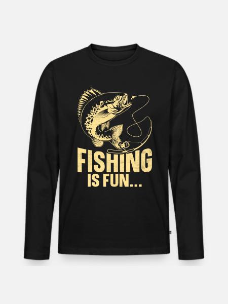Fishing is fun - Men's Premium Organic Long Sleeve Shirt - black