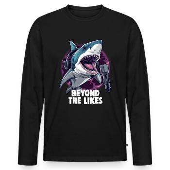 Digital Creator Beyond the likes Social Media - Männer Premium Bio Langarmshirt - Schwarz - Vorne - Nico (187cm)