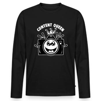 Digital Creator Content Queen Social Media - Männer Premium Bio Langarmshirt - Schwarz - Vorne - Nico (187cm)