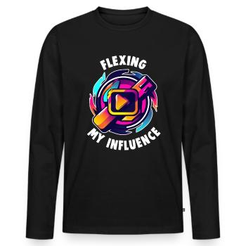 Digital Creator Flexing my Influence Social Media - Männer Premium Bio Langarmshirt - Schwarz - Vorne - Nico (187cm)