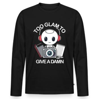Digital Creator Too Glam To Give A Damn Social - Männer Premium Bio Langarmshirt - Schwarz - Vorne - Nico (187cm)