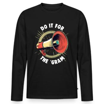 Digital Creator Do it for the 'gram Social Media - Männer Premium Bio Langarmshirt - Schwarz - Vorne - Nico (187cm)