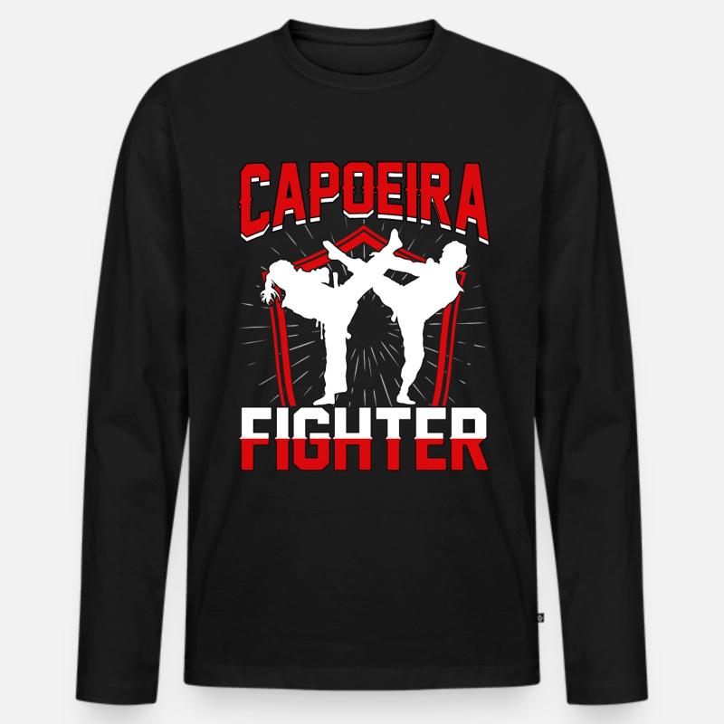 Capoeira-Kämpfer - Männer Premium Bio Langarmshirt - Schwarz