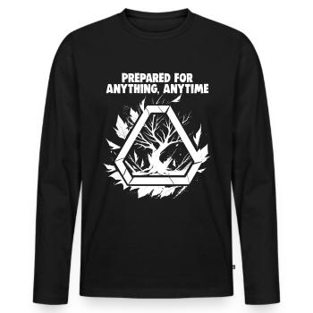 Bushcrafting Outdoor Prepared For Anything - Männer Premium Bio Langarmshirt - Schwarz - Vorne - Nico (187cm)