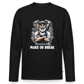 Handyman Dad Make Or Break DIY DIY DIY - Men's Premium Organic Long Sleeve Shirt - black - Front - Nico (187cm)