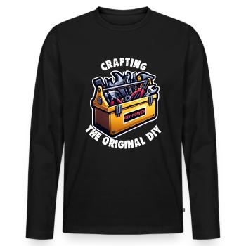 Papa artisan fabriquant le bricolage original - T-shirt manches longues Premium bio Homme - noir - Devant - Nico (187cm)