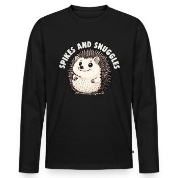 Süßer Igel Liebhaber Lustiger Igel Niedlicher Igel - Männer Premium Bio Langarmshirt - Schwarz - Vorne - Nico (187cm)