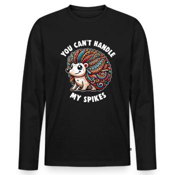 Süßer Igel Liebhaber Lustiger Igel Niedlicher Igel - Männer Premium Bio Langarmshirt - Schwarz - Vorne - Nico (187cm)