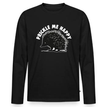 Süßer Igel Liebhaber Lustiger Igel Niedlicher Igel - Männer Premium Bio Langarmshirt - Schwarz - Vorne - Nico (187cm)