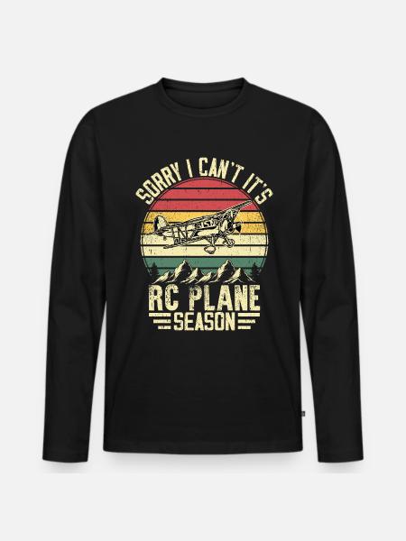 Undskyld, jeg kan ikke, det er RC Plane Season - Premium økologisk langærmet T-shirt til mænd - sort